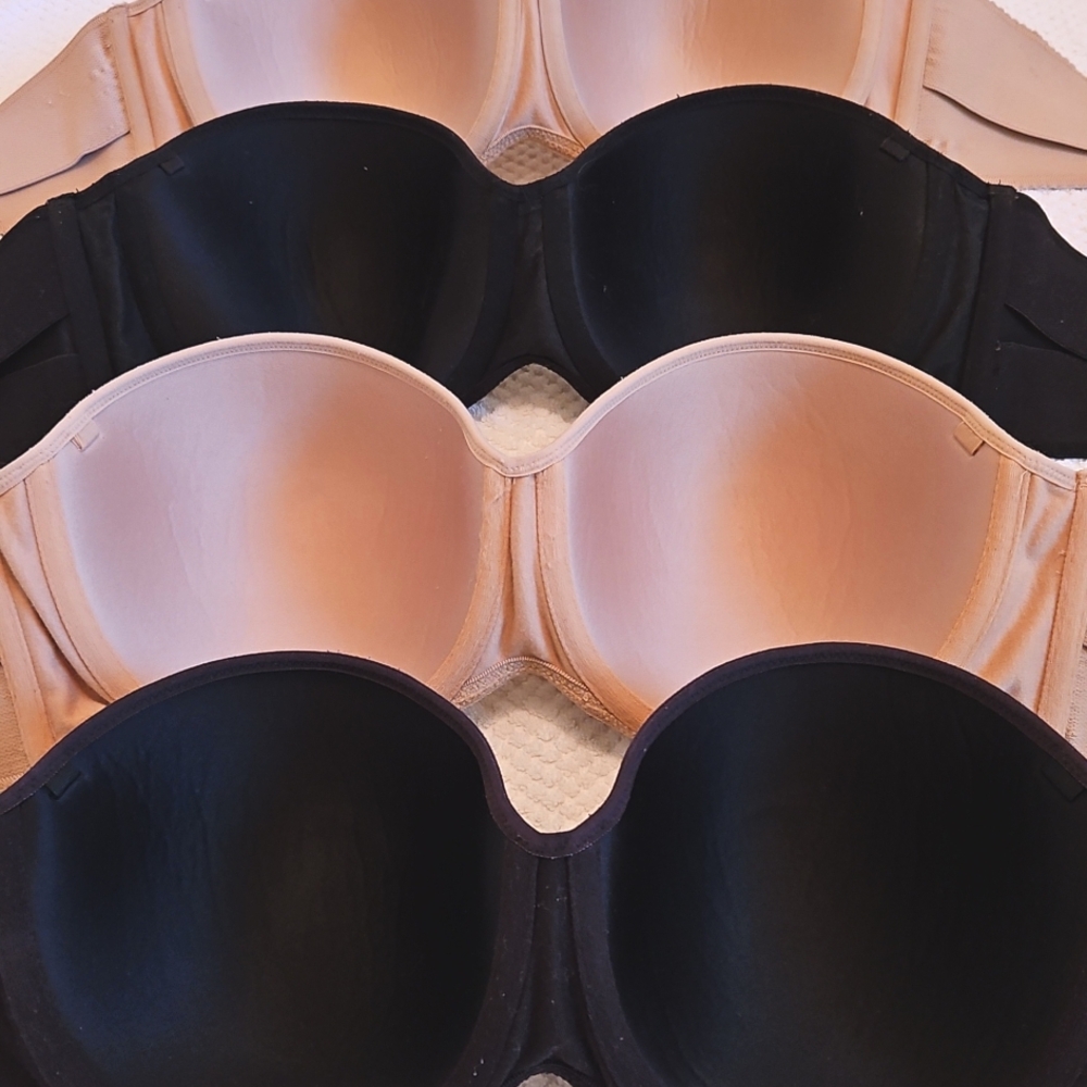 38D Maidenform Seamless Black and Tan Strapless Bra Bundle - Picture 2 of 5